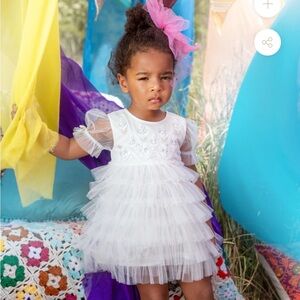 Tutu Du Monde baby infant dress tulle crystals formal 6-12 months off white tutu